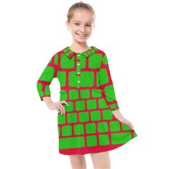 Keyboard Keys Computer Input Pc Kids  Quarter Sleeve Shirt Dress by Ravend