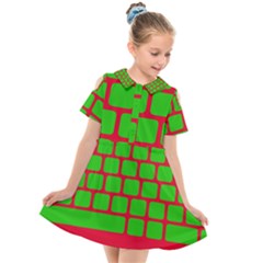 Keyboard Keys Computer Input Pc Kids  Short Sleeve Shirt Dress by Ravend