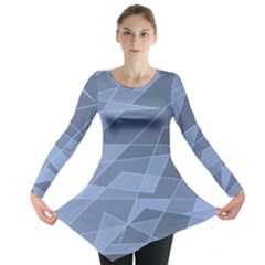 Lines Shapes Pattern Web Creative Long Sleeve Tunic  by Ravend