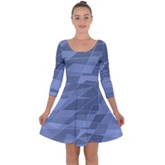 Lines Shapes Pattern Web Creative Quarter Sleeve Skater Dress by Ravend