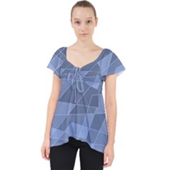 Lines Shapes Pattern Web Creative Lace Front Dolly Top by Ravend