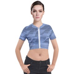 Lines Shapes Pattern Web Creative Short Sleeve Cropped Jacket by Ravend