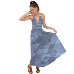 Lines Shapes Pattern Web Creative Backless Maxi Beach Dress by Ravend