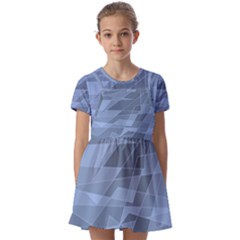 Lines Shapes Pattern Web Creative Kids  Short Sleeve Pinafore Style Dress by Ravend