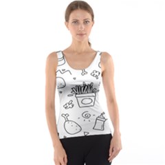 Set Chalk Out Scribble Collection Women s Basic Tank Top by Ravend