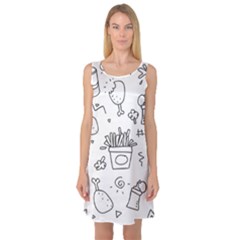 Set Chalk Out Scribble Collection Sleeveless Satin Nightdress by Ravend