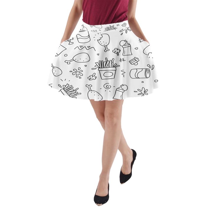 Set Chalk Out Scribble Collection A-Line Pocket Skirt