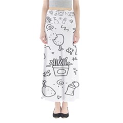 Set Chalk Out Scribble Collection Full Length Maxi Skirt by Ravend