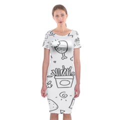 Set Chalk Out Scribble Collection Classic Short Sleeve Midi Dress by Ravend