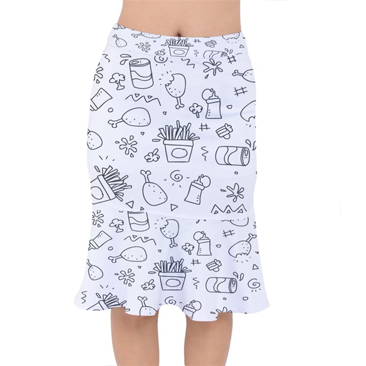 Set Chalk Out Scribble Collection Short Mermaid Skirt