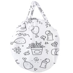 Set Chalk Out Scribble Collection Giant Round Zipper Tote by Ravend