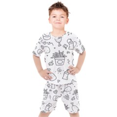 Set Chalk Out Scribble Collection Kids  T-shirt And Shorts Set by Ravend