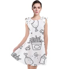 Set Chalk Out Scribble Collection Tie Up Tunic Dress by Ravend