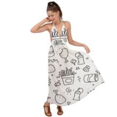 Set Chalk Out Scribble Collection Backless Maxi Beach Dress by Ravend