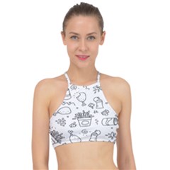 Set Chalk Out Scribble Collection Halter Bikini Top by Ravend