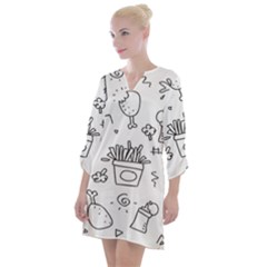 Set Chalk Out Scribble Collection Open Neck Shift Dress by Ravend