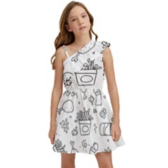 Set Chalk Out Scribble Collection Kids  One Shoulder Party Dress by Ravend