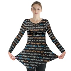 Close Up Code Coding Computer Long Sleeve Tunic  by Amaryn4rt