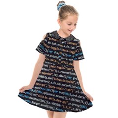 Close Up Code Coding Computer Kids  Short Sleeve Shirt Dress