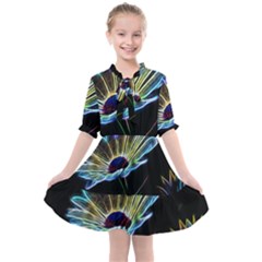 Flower Pattern Design Abstract Background Kids  All Frills Chiffon Dress by Amaryn4rt