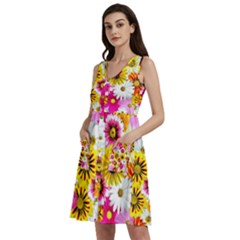 Flowers Blossom Bloom Nature Plant Sleeveless Dress With Pocket