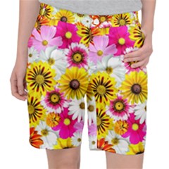 Flowers Blossom Bloom Nature Plant Women s Pocket Shorts by Amaryn4rt