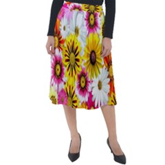 Flowers Blossom Bloom Nature Plant Classic Velour Midi Skirt  by Amaryn4rt