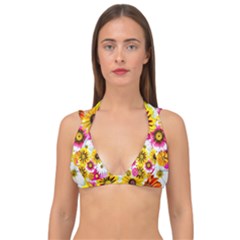 Flowers Blossom Bloom Nature Plant Double Strap Halter Bikini Top by Amaryn4rt