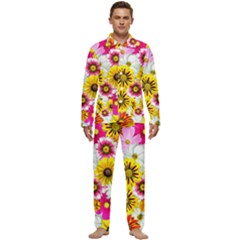 Flowers Blossom Bloom Nature Plant Men s Long Sleeve Velvet Pocket Pajamas Set by Amaryn4rt