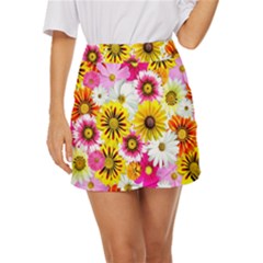 Flowers Blossom Bloom Nature Plant Mini Front Wrap Skirt by Amaryn4rt