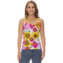 Flowers Blossom Bloom Nature Plant Basic Halter Top by Amaryn4rt