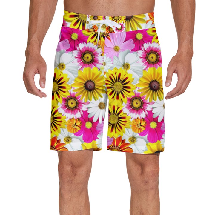 Flowers Blossom Bloom Nature Plant Men s Beach Shorts