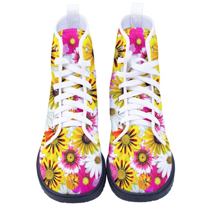 Flowers Blossom Bloom Nature Plant Men s High-Top Canvas Sneakers