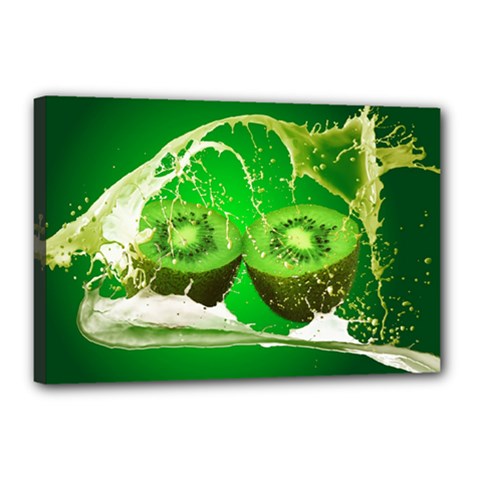 Kiwi Fruit Vitamins Healthy Cut Canvas 18  X 12  (stretched) by Amaryn4rt