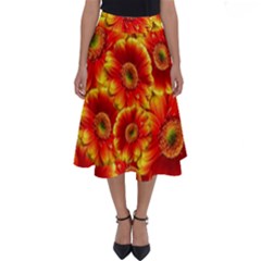 Gerbera Flowers Blossom Bloom Perfect Length Midi Skirt by Amaryn4rt