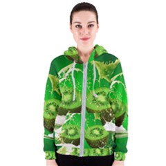 Kiwi Fruit Vitamins Healthy Cut Women s Zipper Hoodie by Amaryn4rt