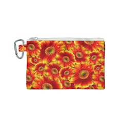 Gerbera Flowers Blossom Bloom Canvas Cosmetic Bag (small) by Amaryn4rt