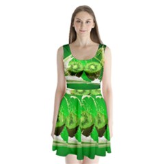 Kiwi Fruit Vitamins Healthy Cut Split Back Mini Dress  by Amaryn4rt