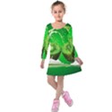 Kiwi Fruit Vitamins Healthy Cut Kids  Long Sleeve Velvet Dress View1