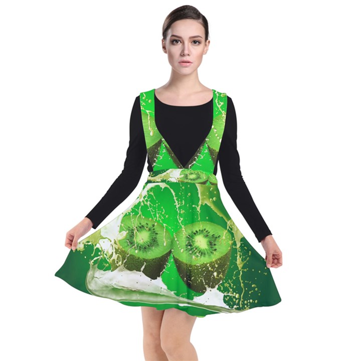 Kiwi Fruit Vitamins Healthy Cut Plunge Pinafore Dress