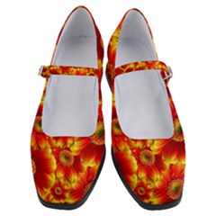 Gerbera Flowers Blossom Bloom Women s Mary Jane Shoes by Amaryn4rt