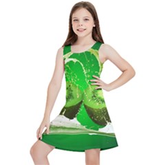 Kiwi Fruit Vitamins Healthy Cut Kids  Lightweight Sleeveless Dress by Amaryn4rt