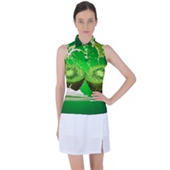 Kiwi Fruit Vitamins Healthy Cut Women s Sleeveless Polo T-shirt by Amaryn4rt