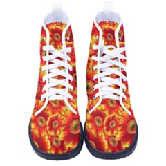 Gerbera Flowers Blossom Bloom Women s High-top Canvas Sneakers by Amaryn4rt