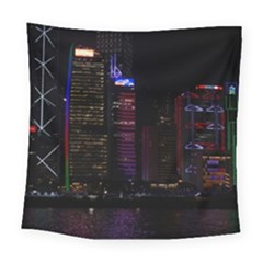 Hong Kong China Asia Skyscraper Square Tapestry (large) by Amaryn4rt