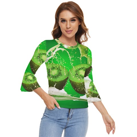 Kiwi Fruit Vitamins Healthy Cut Bell Sleeve Top by Amaryn4rt