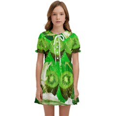 Kiwi Fruit Vitamins Healthy Cut Kids  Sweet Collar Dress by Amaryn4rt