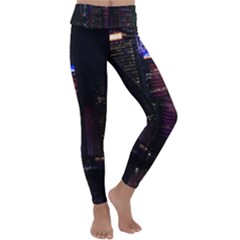 Hong Kong China Asia Skyscraper Kids  Lightweight Velour Classic Yoga Leggings by Amaryn4rt