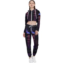 Hong Kong China Asia Skyscraper Cropped Zip Up Lounge Set by Amaryn4rt