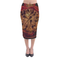 Light Picture Cotton Buds Velvet Midi Pencil Skirt by Amaryn4rt